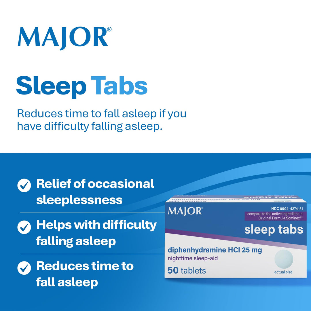 Sleep Tabs Night Sleep Aid Tablets, 50 Count, Pack of 6