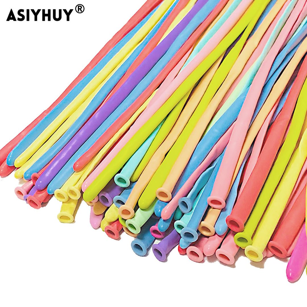 ASIYUHY Twisting Animal Balloons, Pastel Assorted, 100 Count