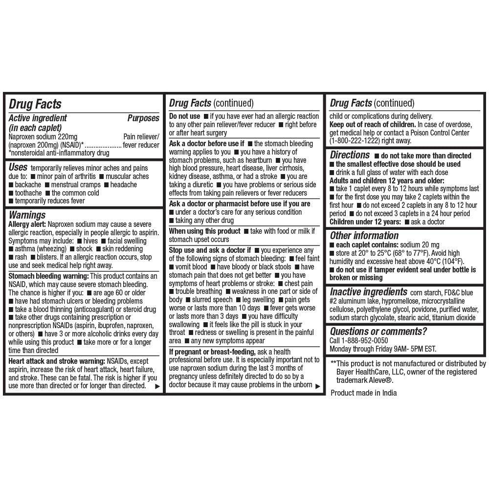 HealthA2Z Naproxen Sodium Tablets, 220 mg, 300 Count