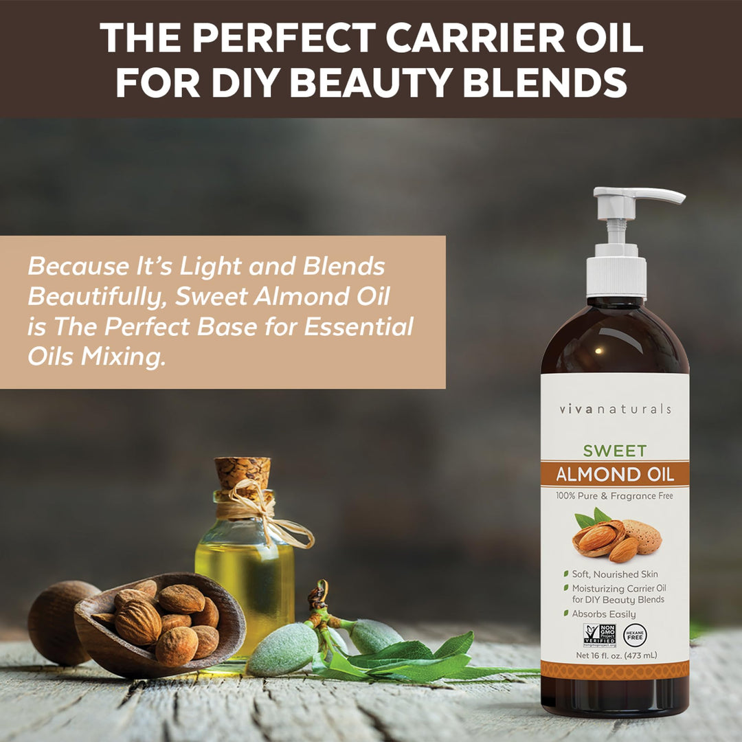 Viva Naturals Sweet Almond Oil, 16 fl oz