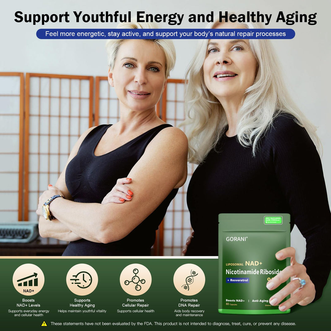 Gorani NAD+ Supplement, 900 mg, 80 Count