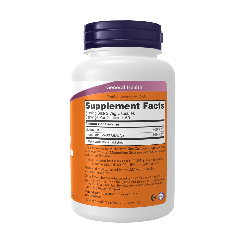 NOW Quercetin with Bromelain, 120 Count