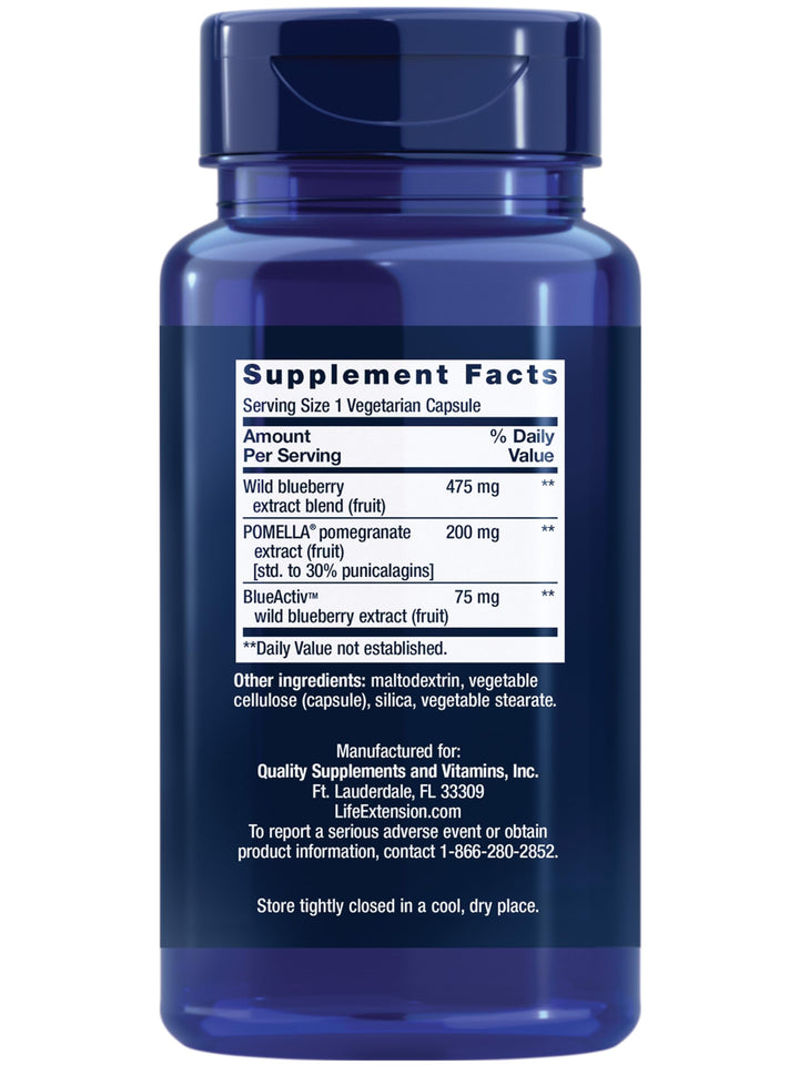 Life Extension Blueberry Extract With Pomegranate, 60 Count