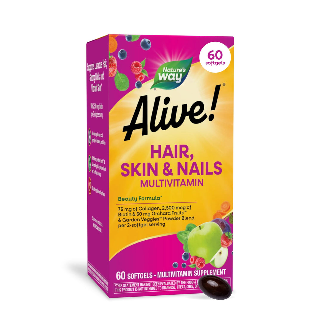 Nature's Way Alive Hair Skin And Nails Multivitamin Softgels, 60 Count