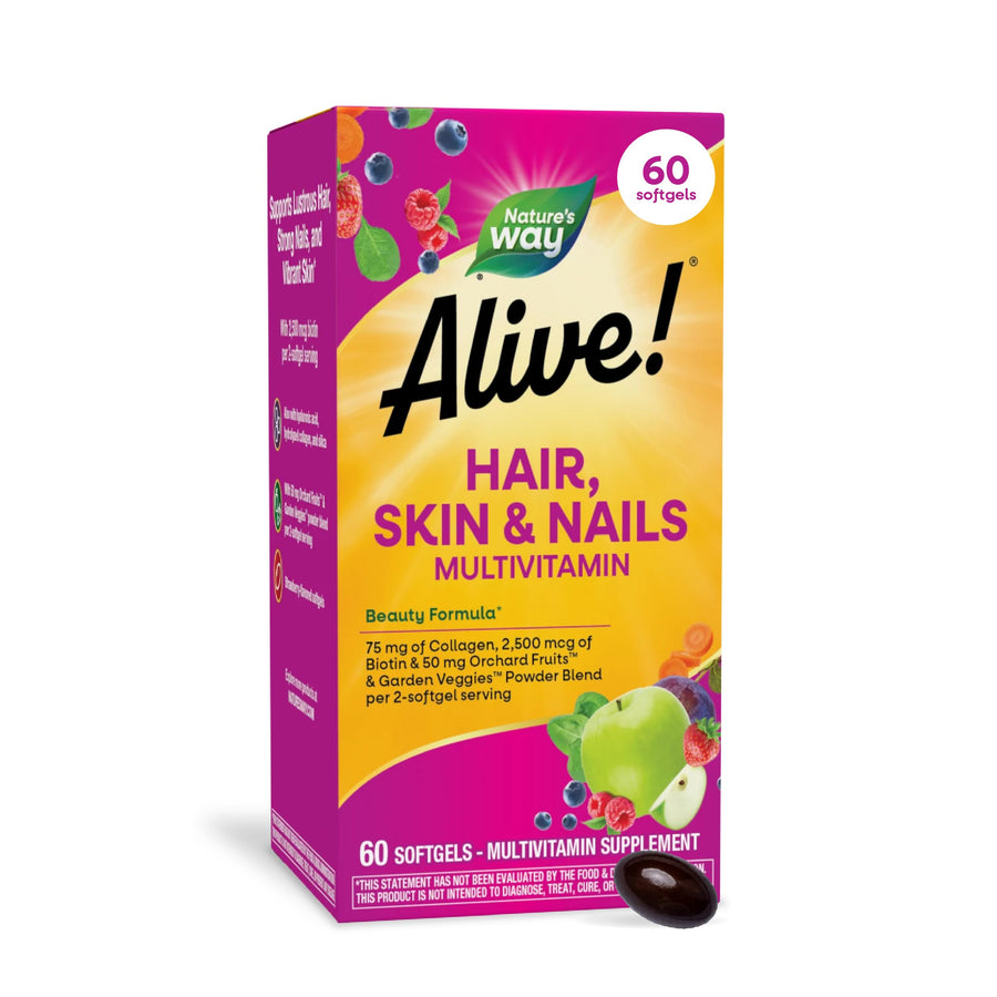 Nature's Way Alive Hair Skin And Nails Multivitamin Softgels, 60 Count
