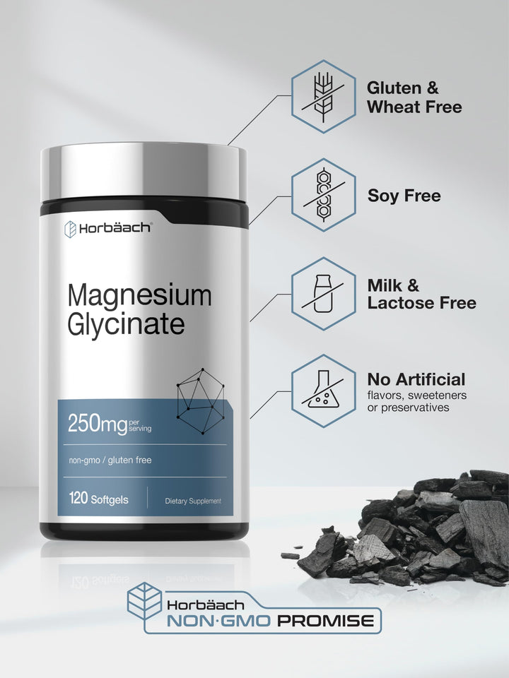 Horbäach Magnesium Ycinate 250 mg, 120 Count