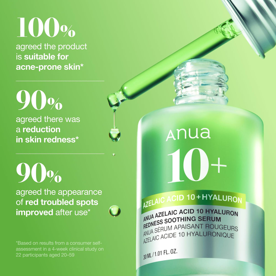 ANUA Azelaic Acid 10 Hyaluron Redness Soothing Serum, 1.01 fl oz