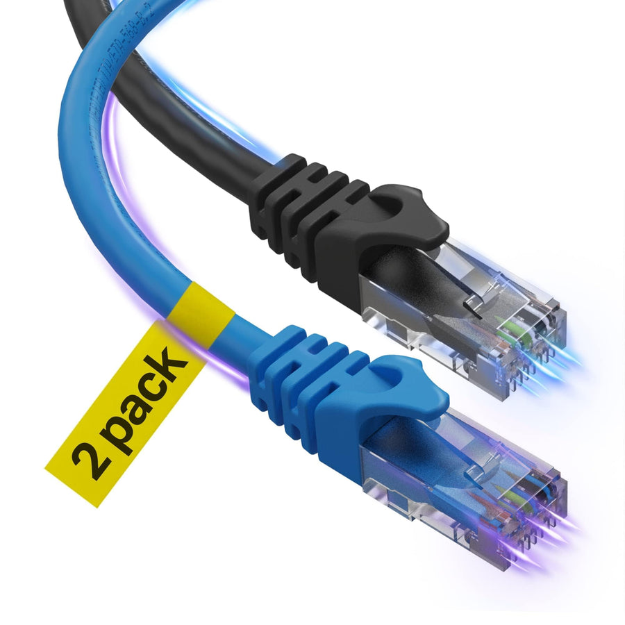 Ultra Clarity Cables Cat 6 Ethernet Cable, 2 Pack, 6 ft