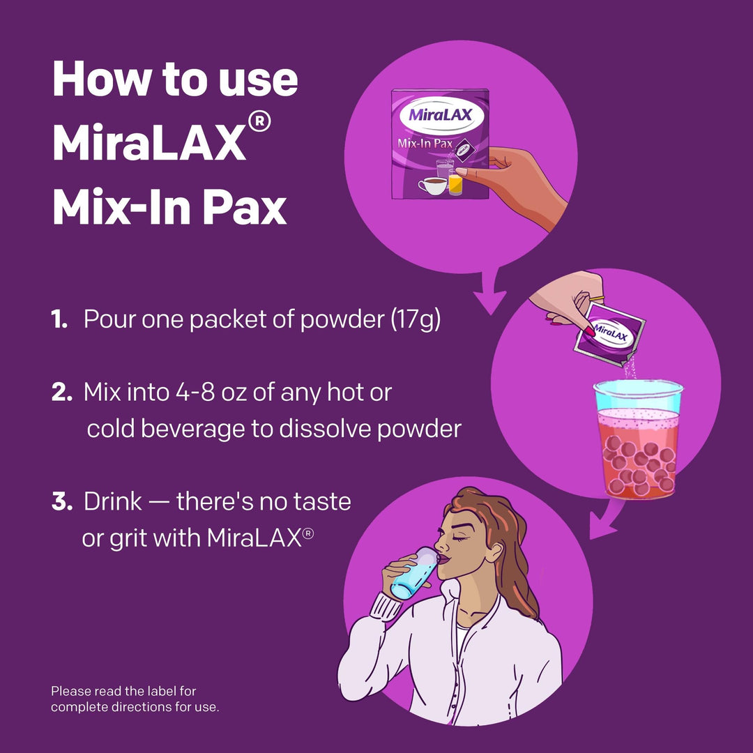 MiraLAX Laxative Powder, Single Dose Packets, 40 Count, Pack of 2