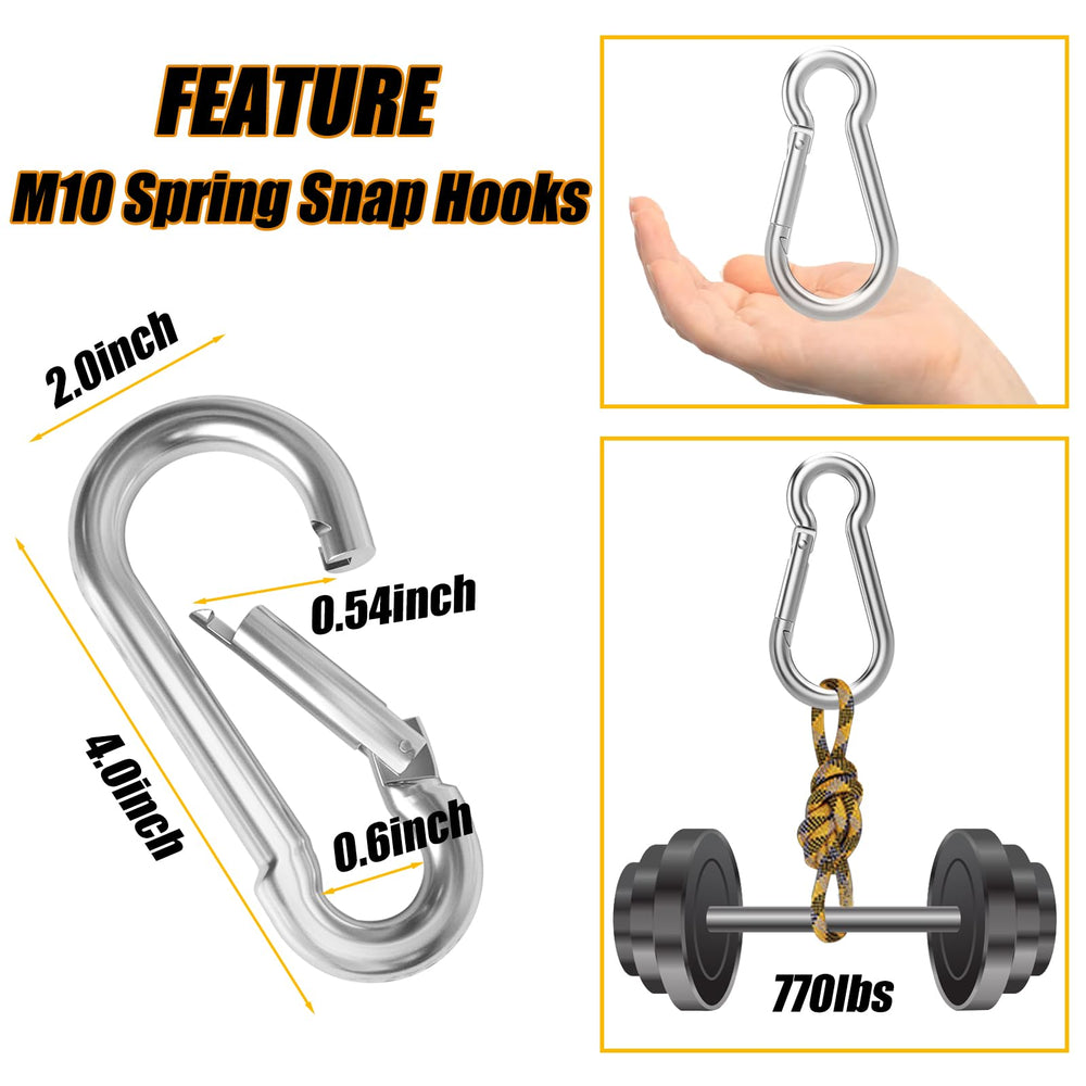 EPHECH Spring Snap Hook Carabiner, 30 Count