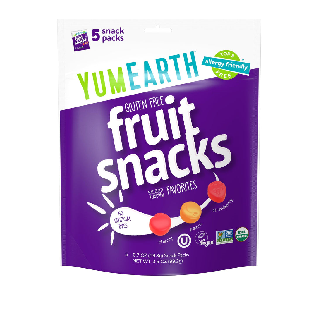 YumEarth Organic Fruit Snacks, Fruit Flavored, 5 Count