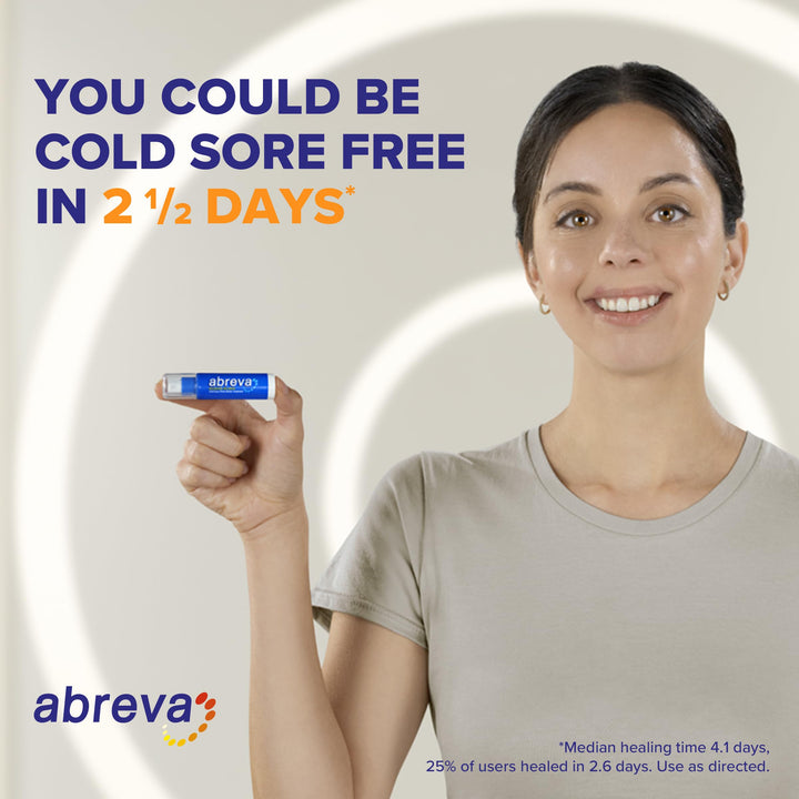 Abreva 10 Percent Docosanol Cold Sore Treatment, 0.07 oz Tube, Pack of 2