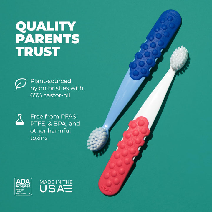 RADIUS Totz Plus Kids Toothbrush, Purple Grey, 1 Count