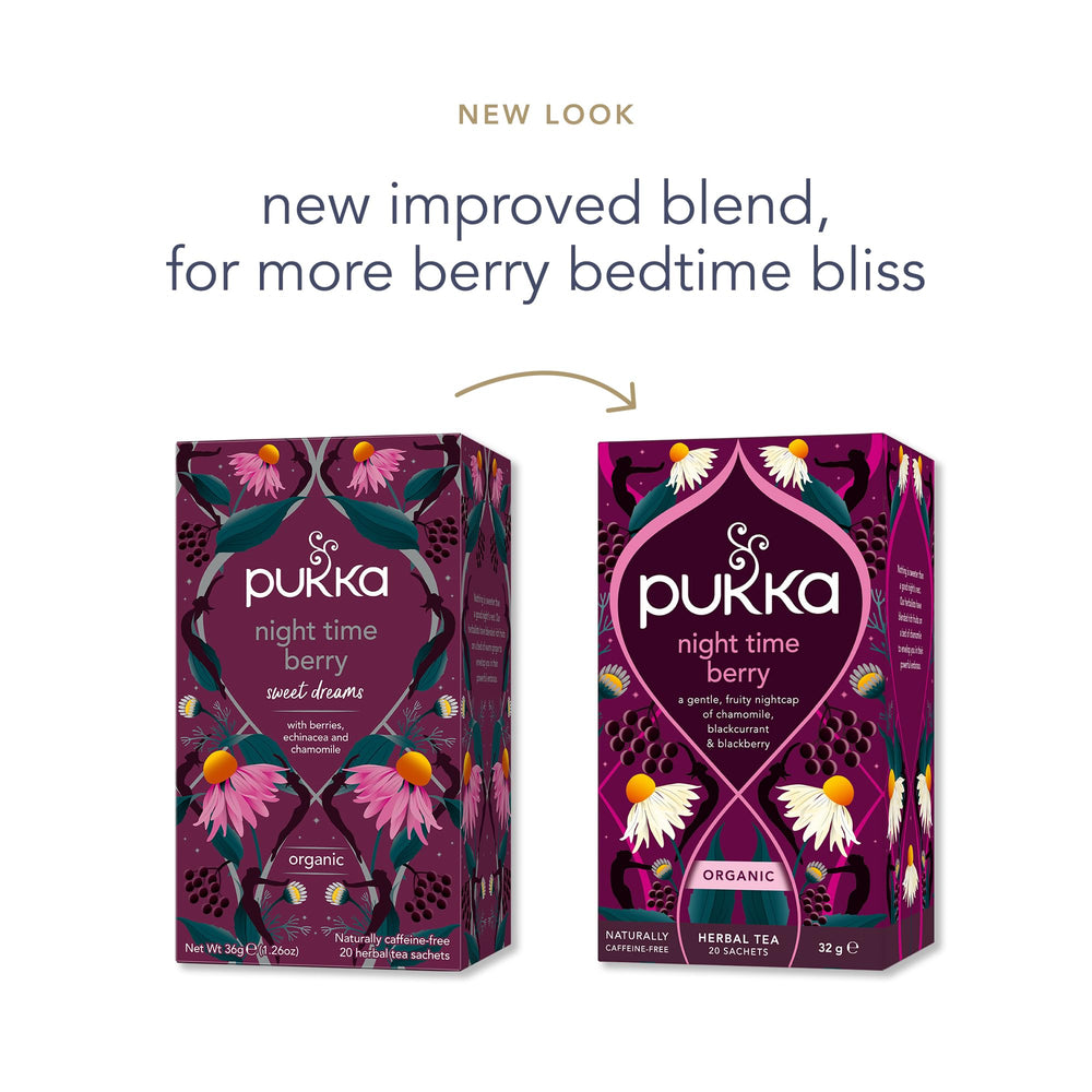 Pukka Night Time Berry Herbal Tea, 20 Count