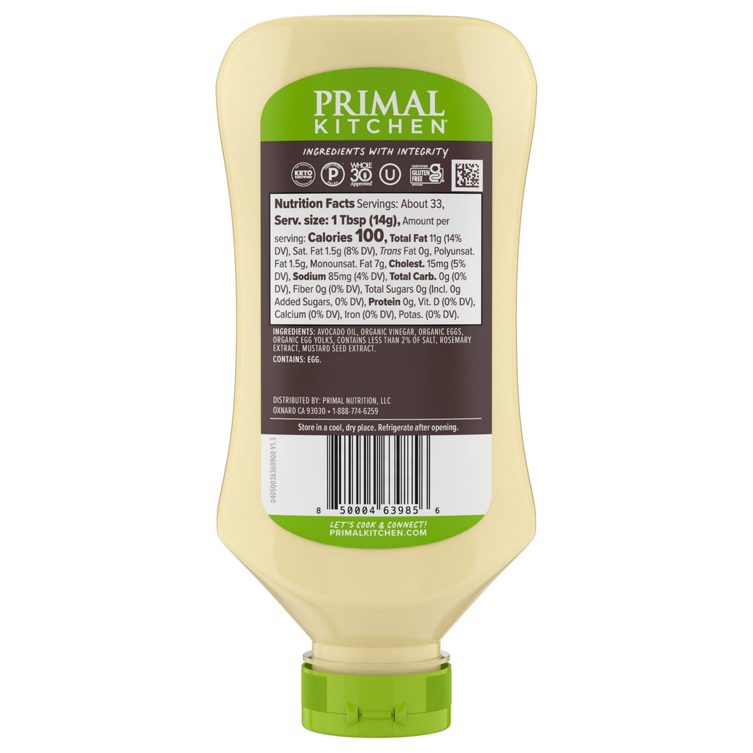 Primal Kitchen Squeeze Mayonnaise with Avocado Oil, 6 Count