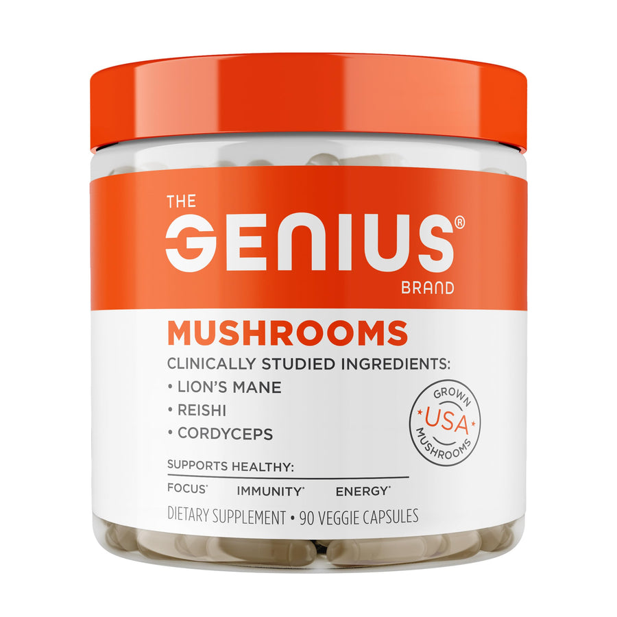 The Genius Brand Mushroom Supplement, 90 Count