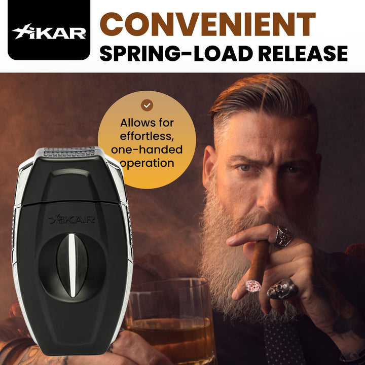 Xikar Flip Dual Cigar Cutter, Black