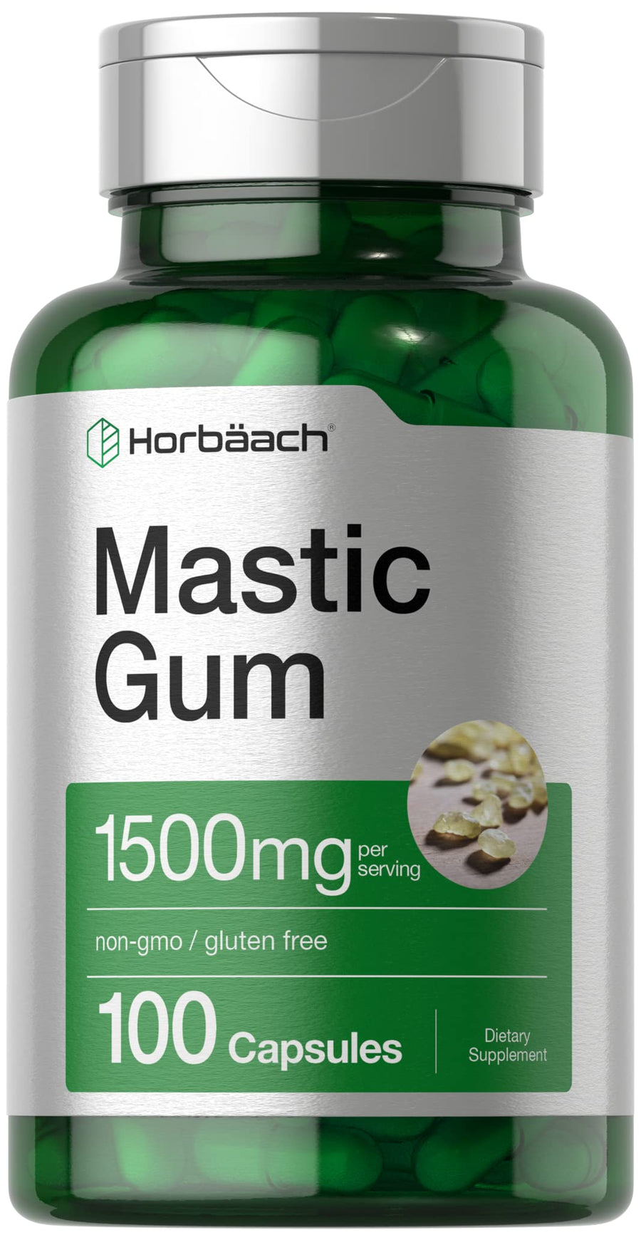 Horbäach Mastic Gum Capsules, 1500 mg, 100 Count
