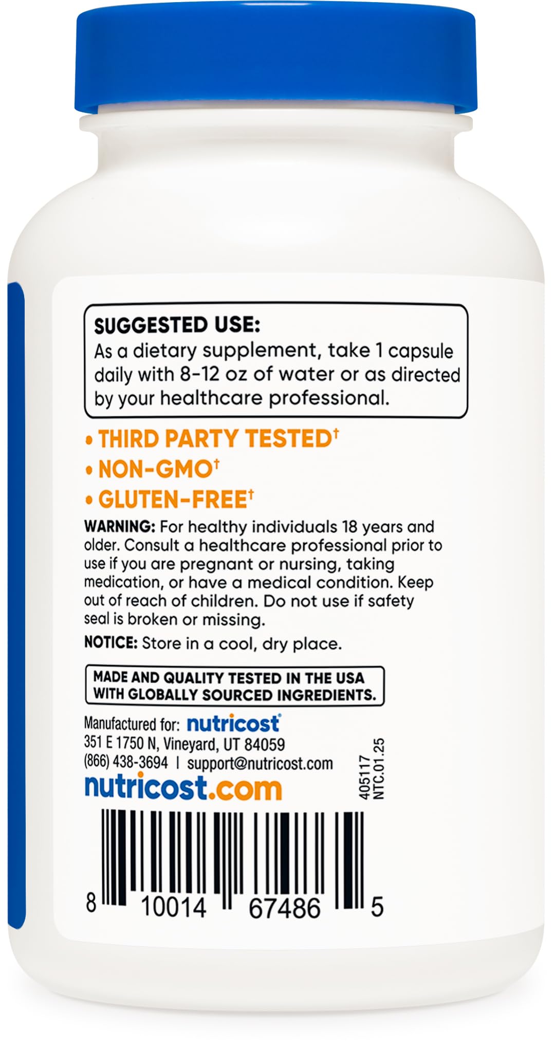 Nutricost Selenium 100 mcg, 240 Count