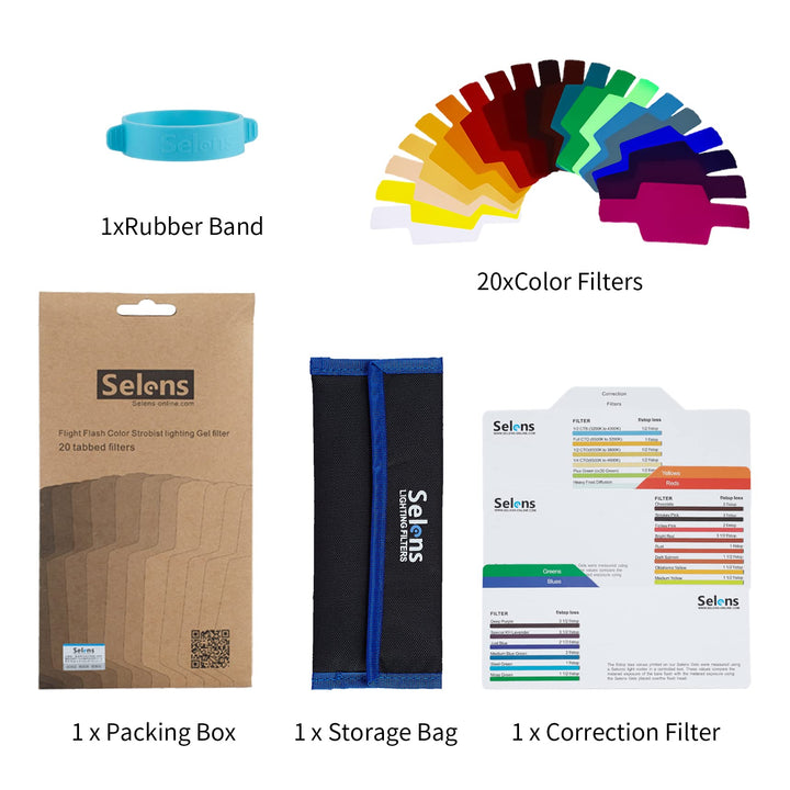 Selens Universal Flash Gels Lighting Filter, 20 Count