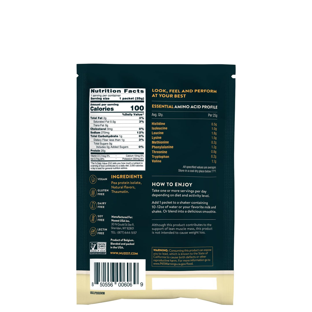 Nuzest Clean Lean Protein Vanilla, 10 Count