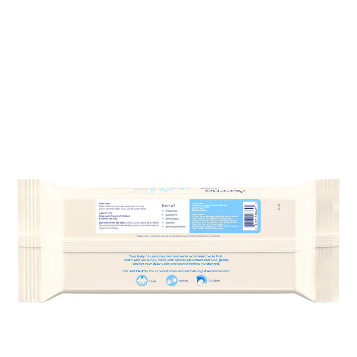 Aveeno Baby Sensitive All Over Wipes, 64 Count