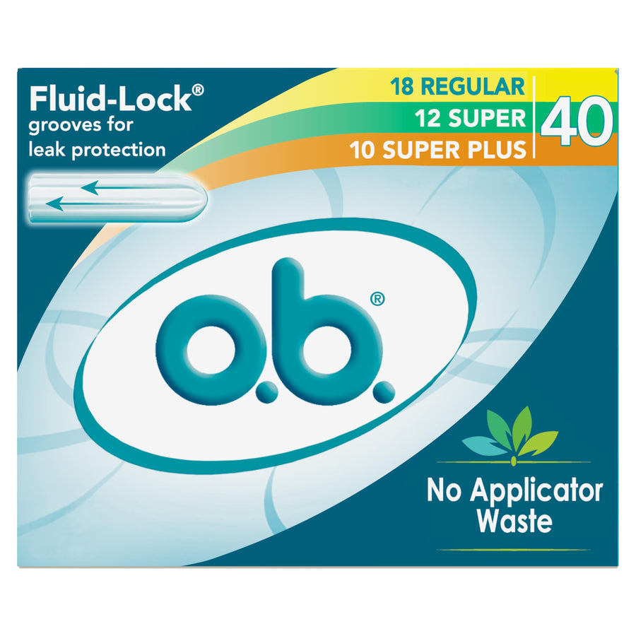 o.b. No Applicator Tampons, Multipack Regular Super Super Plus, 40 Count