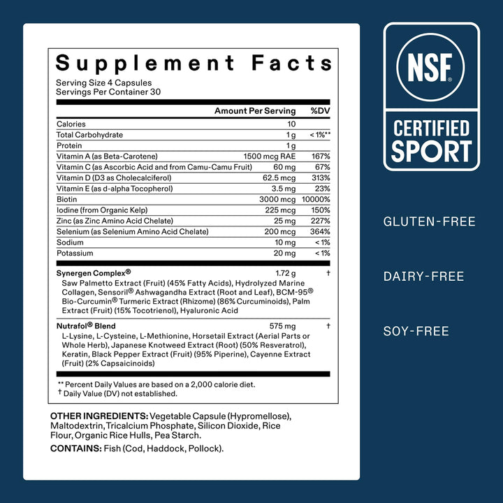Nutrafol Men's Hair Growth Supplements, 1 Month Supply