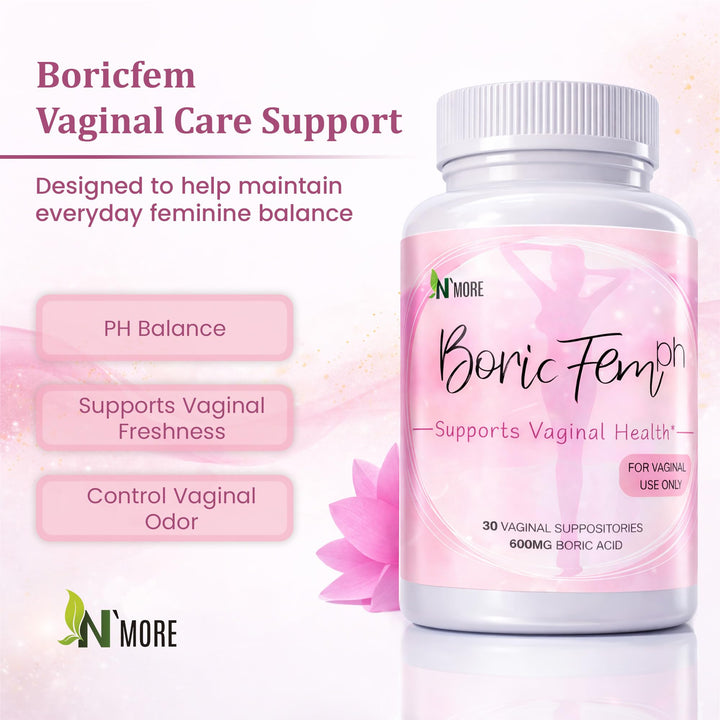 N'More Boric Acid Suppositories, 600 mg, 30 Count