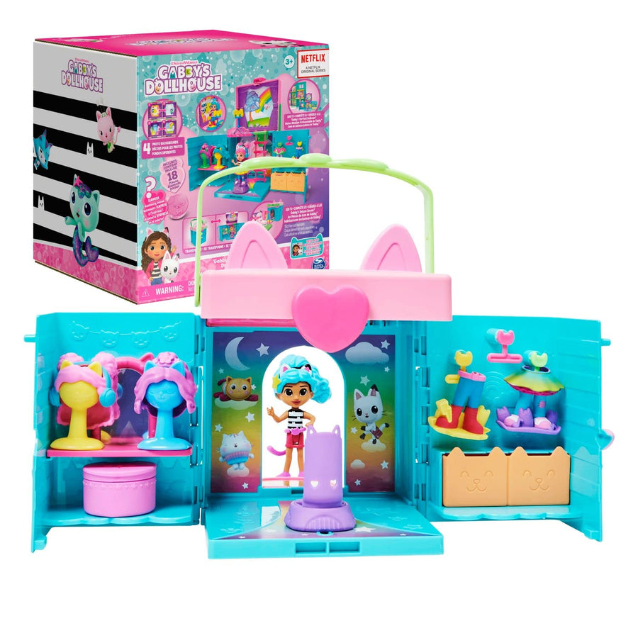 DREAMWORKS GABBY'S DOLLHOUSE Dress-Up Closet Portable Playset with Doll, Surprise Toys and Photo Shoot Accessories