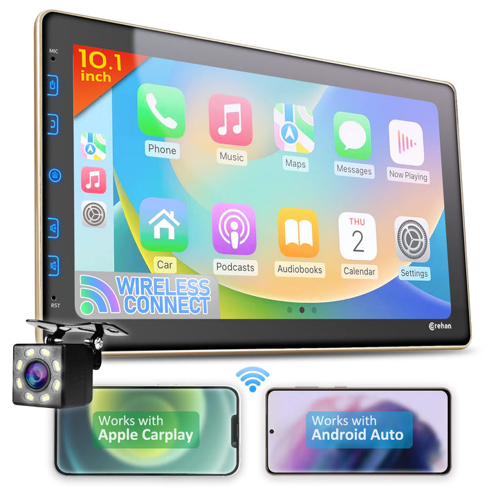 Corehan Double Din Car Stereo, 10 in Touchscreen