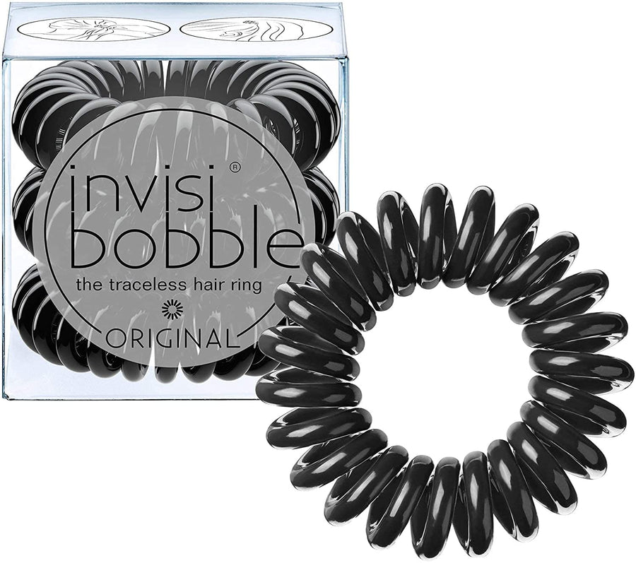 Invisibobble Original Hair Ties, True Black, 3 Pack