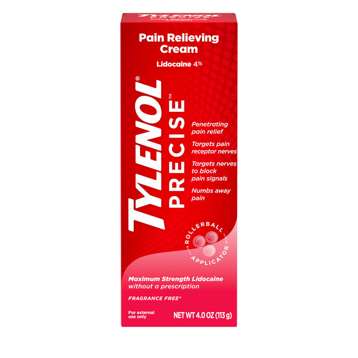 Tylenol Maximum Strength Lidocaine Pain Relieving Cream, Fragrance Free, 4 oz