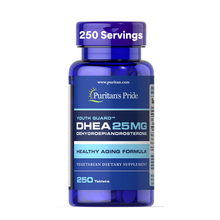 Puritan's Pride DHEA Anti-Aging Tablets, 25 mg, 250 Count
