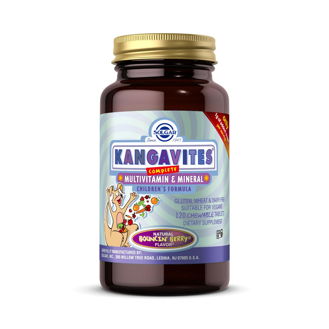 Solgar Kangavites Multivitamin & Mineral Chewable Tablets, Bouncin Berry, 120 Count