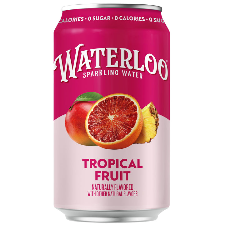 Waterloo Sparkling Water, Tropical Fruit, 12 fl oz, Pack of 12