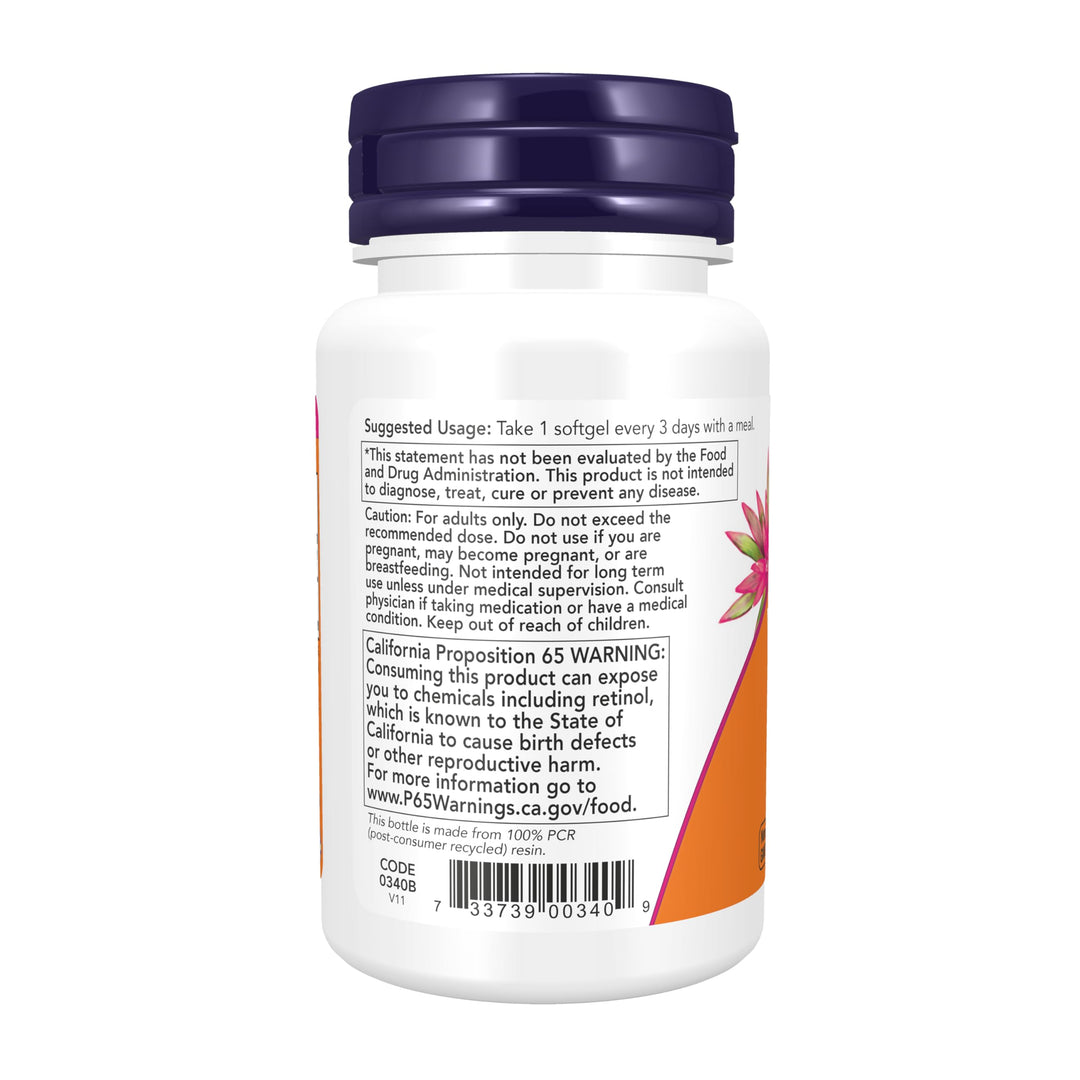 NOW Vitamin A 25000 IU, 100 Count