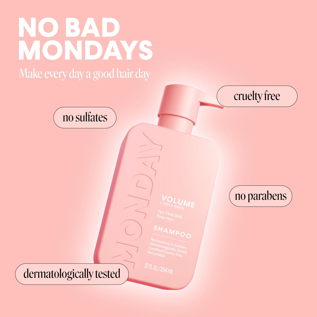 MONDAY HAIRCARE Volume Shampoo, Pink, 12 fl oz