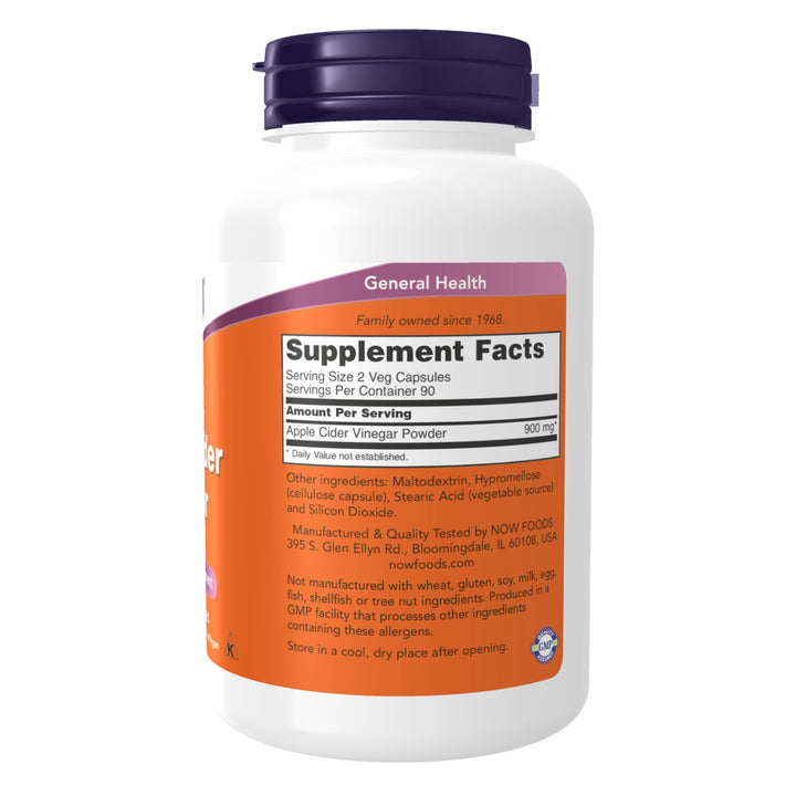 NOW Apple Cider Vinegar 450 mg, 180 Count