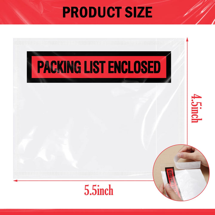 Teling Packing List Envelopes, Red, 1000 Count