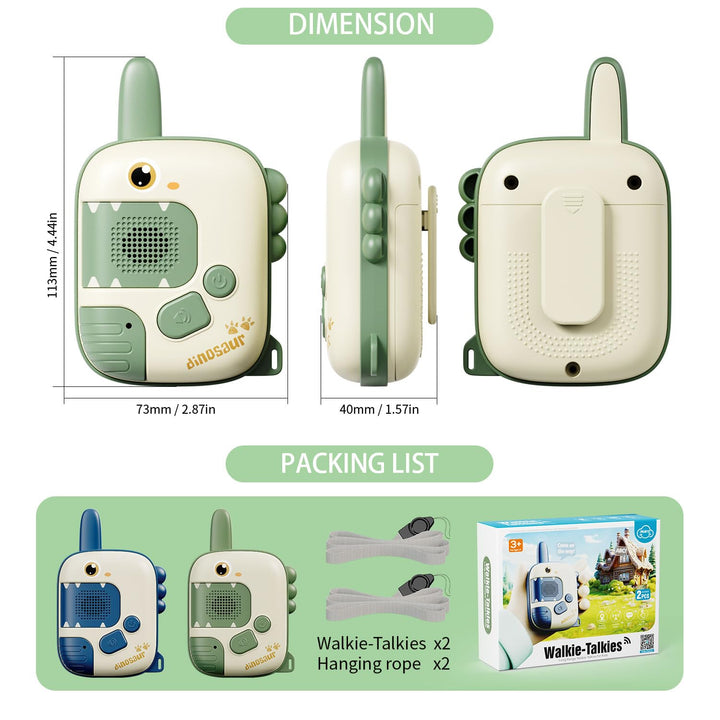 JKGIFTS Dinosaur Walkie Talkies, 2 Count