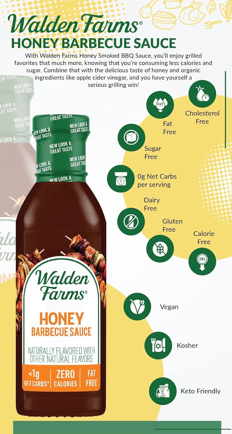 Walden Farms Barbecue Sauce, Honey, 340 g