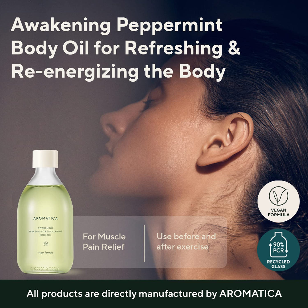 AROMATICA Awakening Body Oil, Peppermint & Eucalyptus, 100 ml