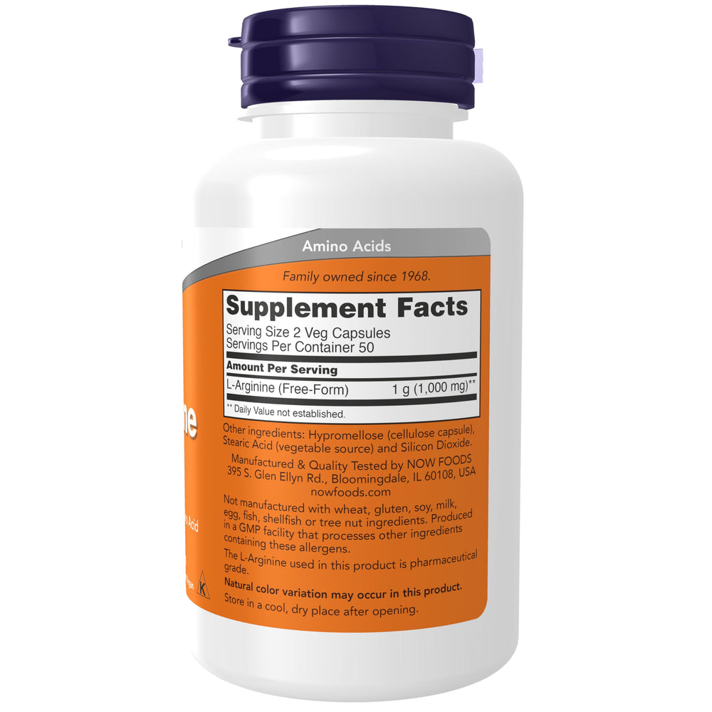 NOW L-Arginine 500 mg, 100 Count