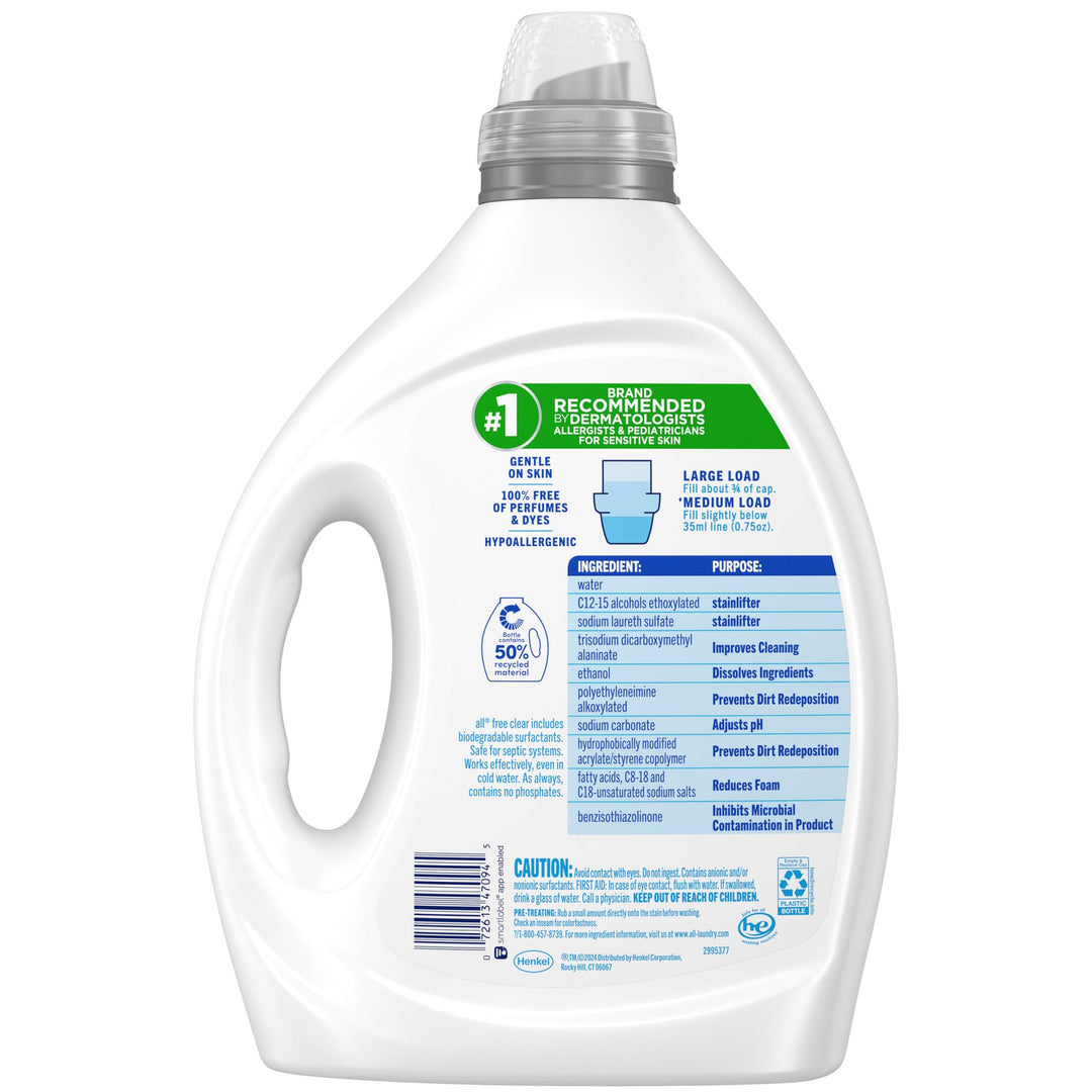 All Free Clear Laundry Detergent, Original, 82.5 oz