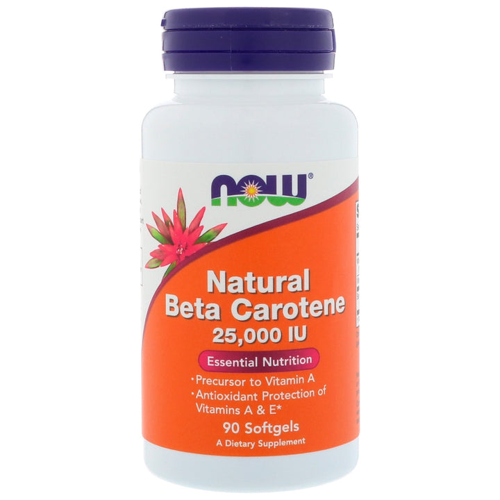 Now Foods Natural Beta Carotene 25000 IU, 90 Count