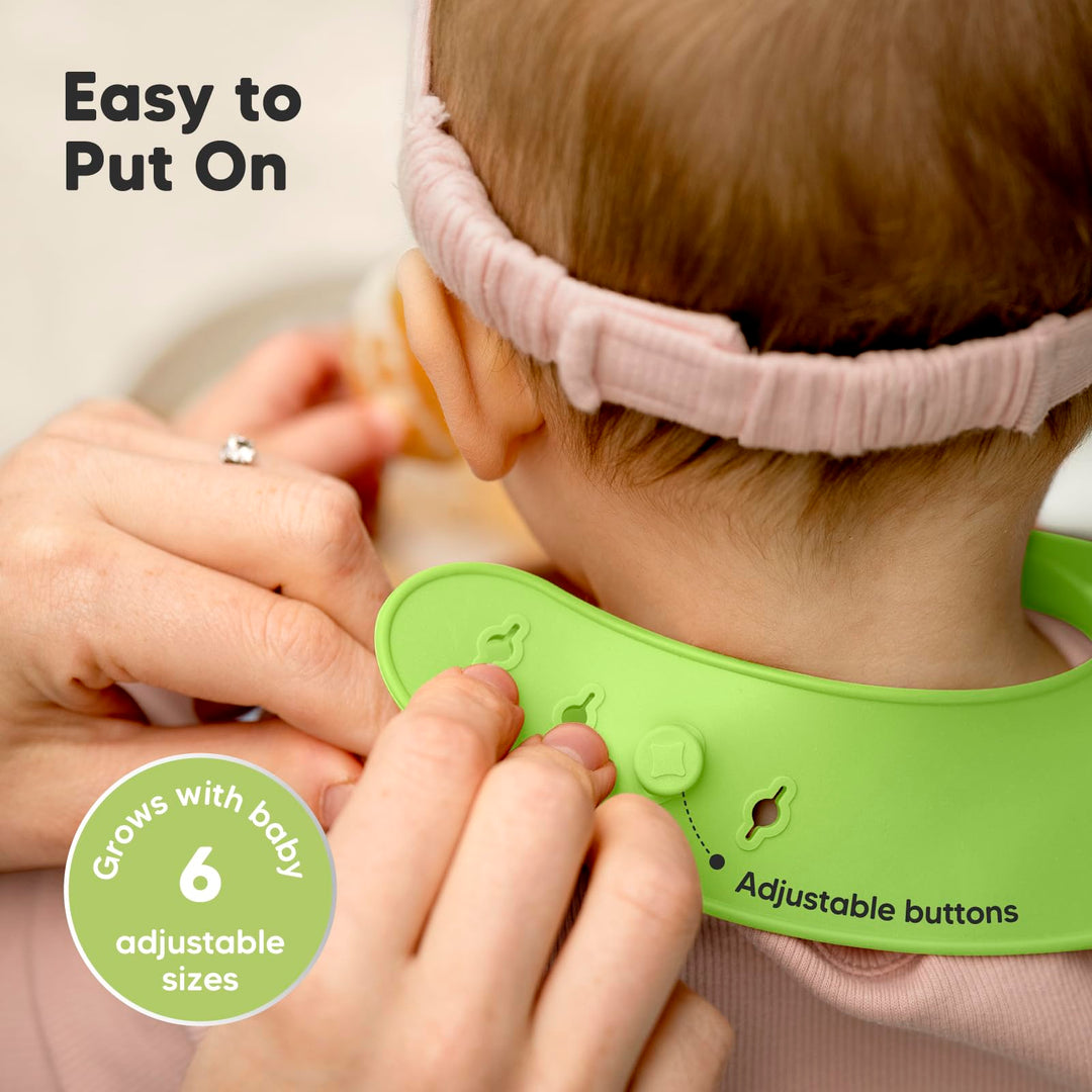 KeaBabies Silicone Baby Bibs, Cloud Nine, 2 Count
