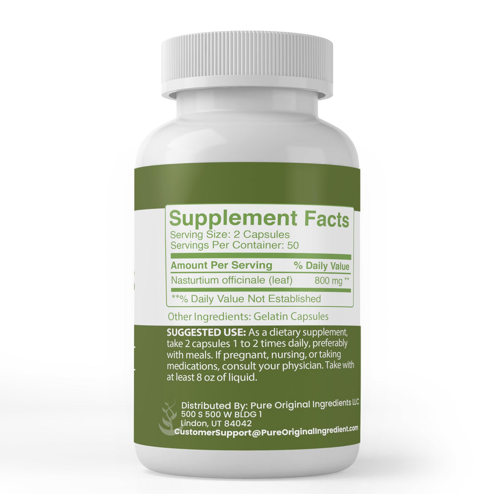PURE ORIGINAL INGREDIENTS Watercress Capsules, 100 Count