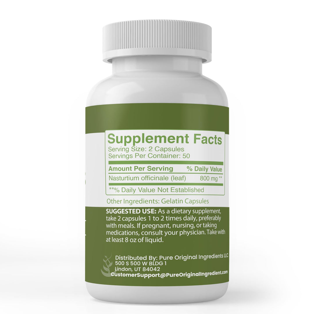 PURE ORIGINAL INGREDIENTS Watercress Capsules, 100 Count