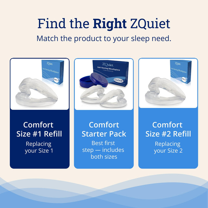 ZQuiet Anti-Snoring Mouthpiece, Comfort Size #1, Single Refill